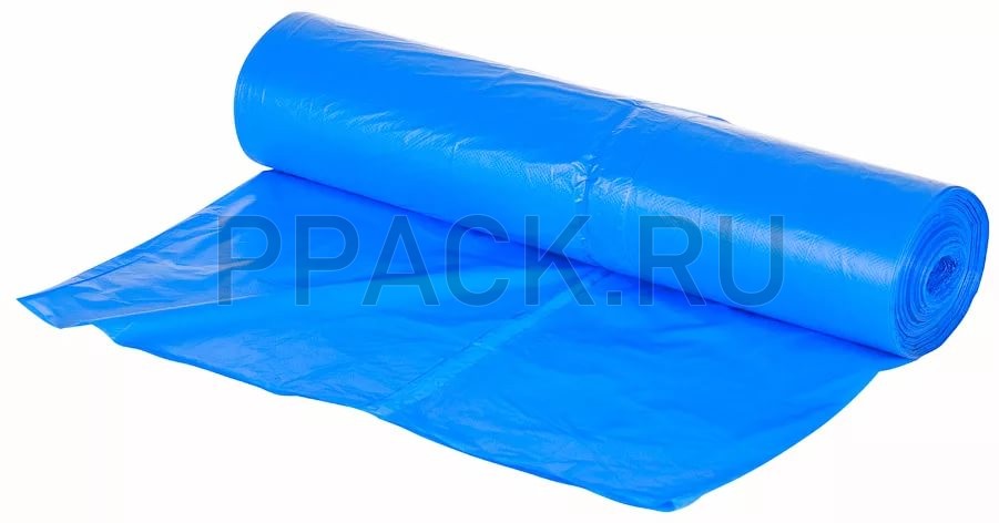 Мусорные мешки ПНД 120л, 70х110, 18мкм синие, (рулон 50 шт)